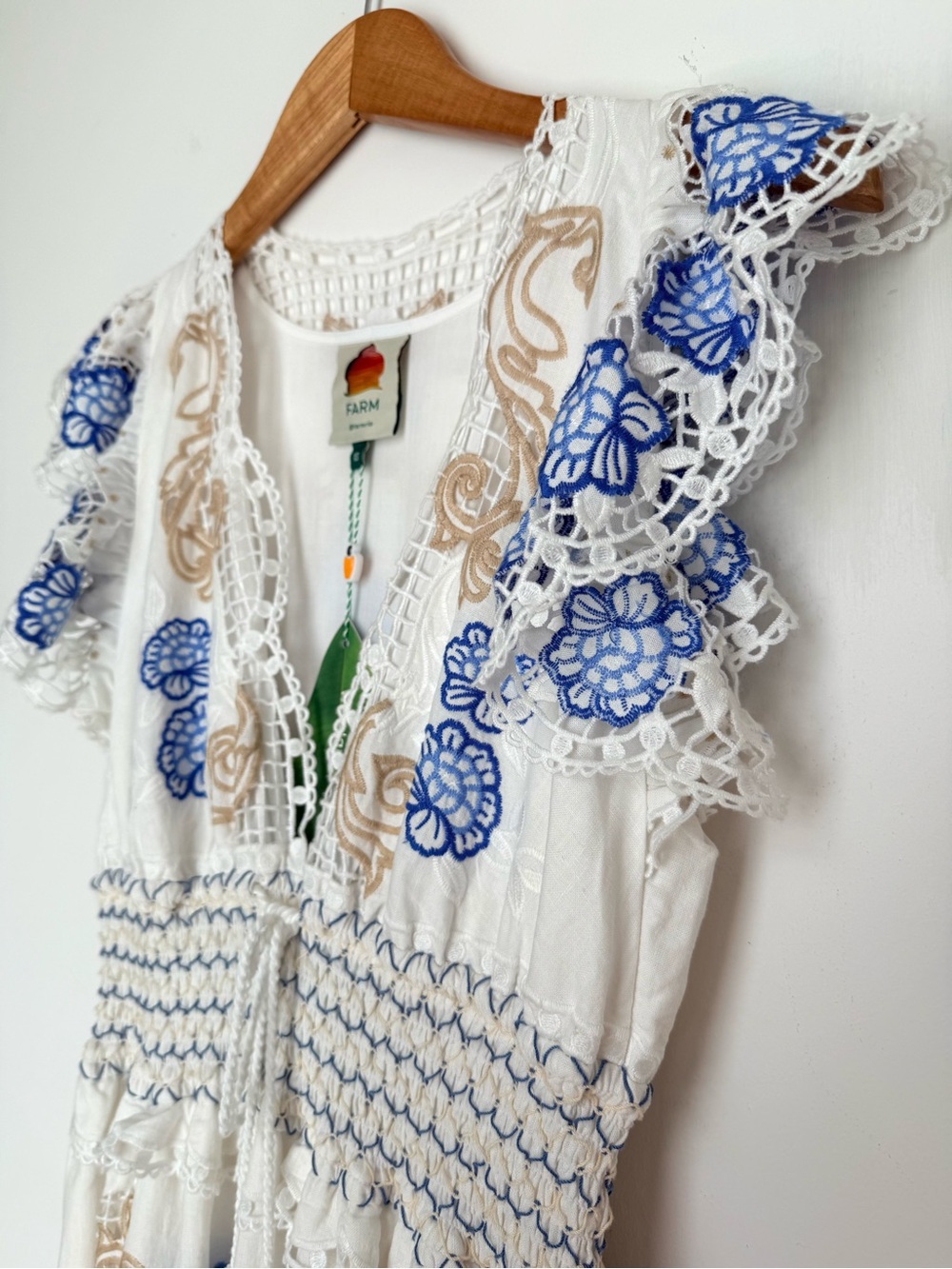 FARM Rio Romantic Richelieu Lace & Embroidery Maxi Dress, NWT ๐ง๐ท - Picture 9 of 16